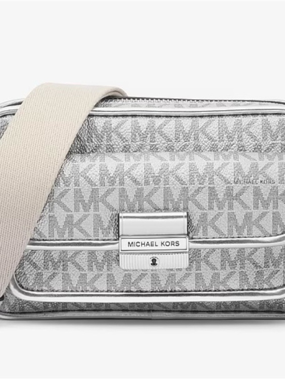 Michael Kors Bradshaw Silver Logo  Crossbody with Strap